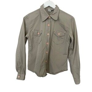 GAP Cargo Shirt in Khaki Long Sleeve Womens SZ S
